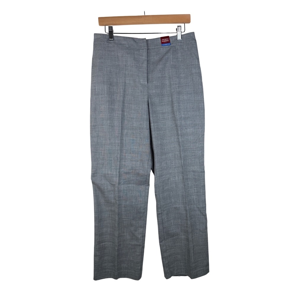 New 212 Collection Classic Slimming‎ Effect Plaid Pants size 8 Short Black/White